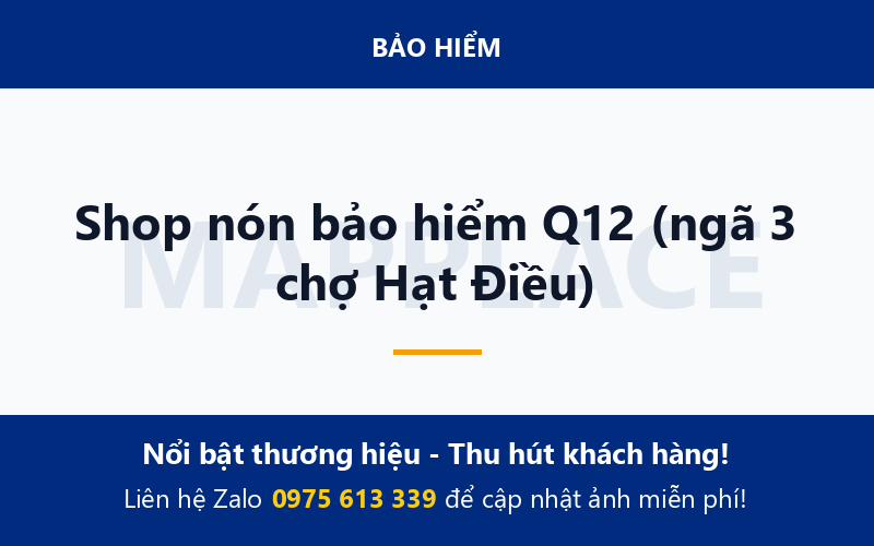 Shop nón bảo hiểm Q12 (ngã 3 chợ Hạt Điều)