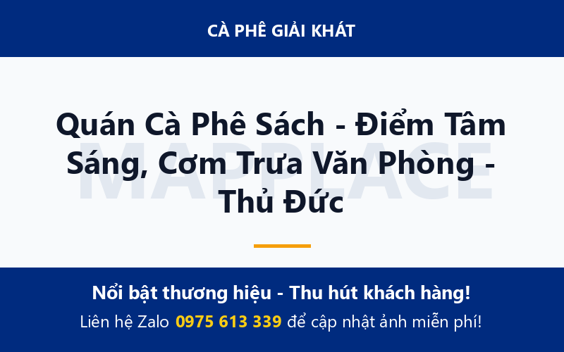 Quán Cà Phê Sách - Điểm Tâm Sáng, Cơm Trưa Văn Phòng - Thủ Đức