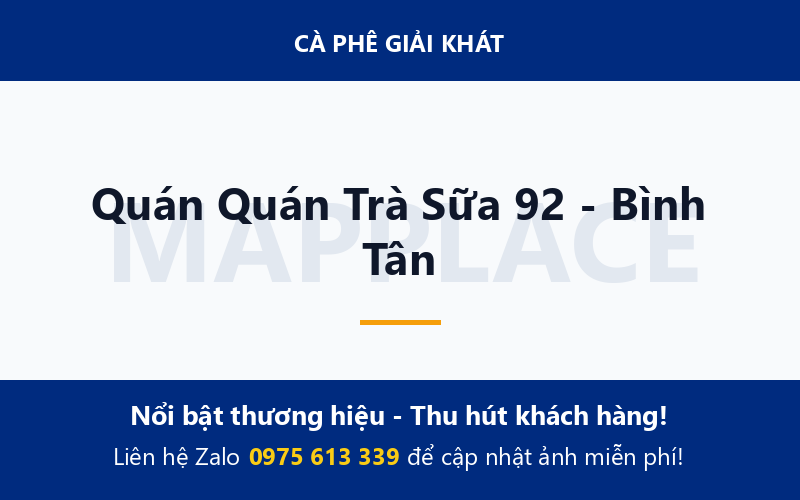 Quán Quán Trà Sữa 92 - Bình Tân