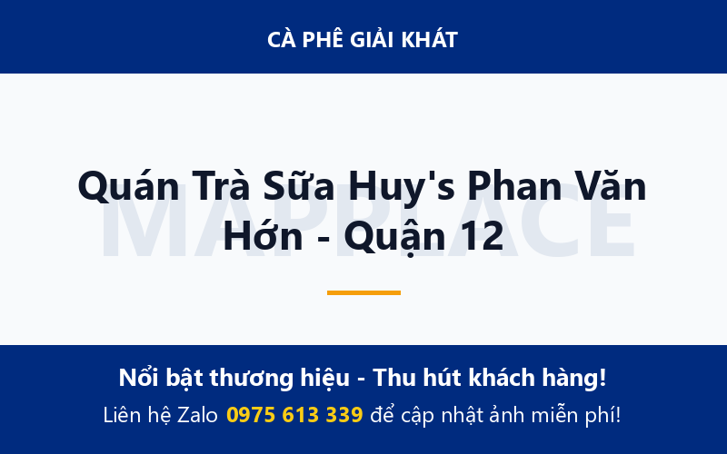 Quán Trà Sữa Huy's Phan Văn Hớn - Quận 12