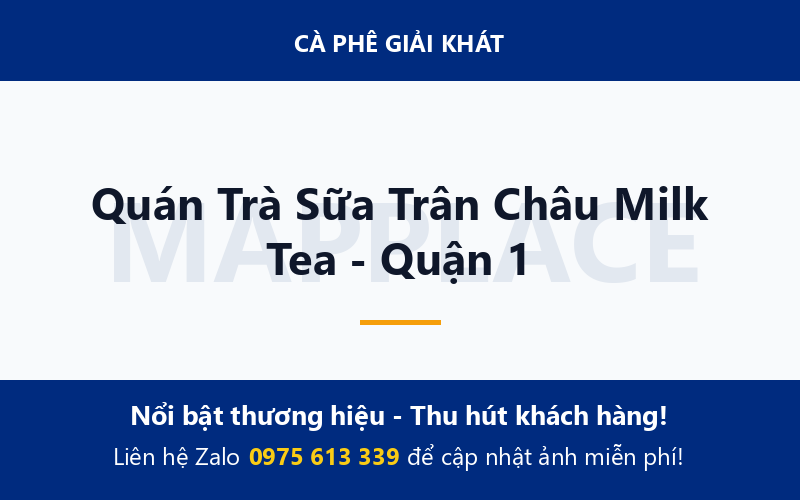 Quán Trà Sữa Trân Châu Milk Tea - Quận 1