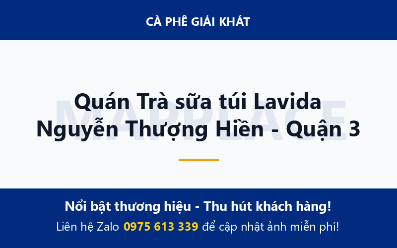Quán Trà sữa túi Lavida Nguyễn Thượng Hiền - Quận 3