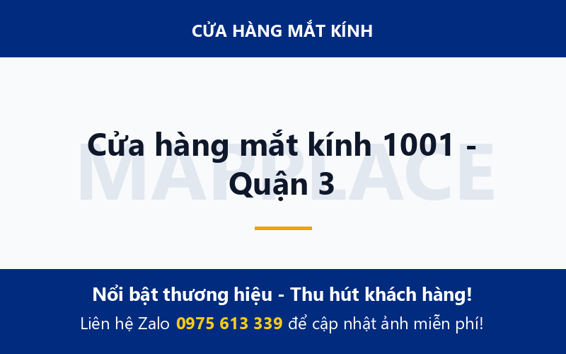 Cửa hàng mắt kính 1001 - Quận 3