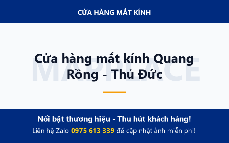 Cửa hàng mắt kính Quang Rồng - Thủ Đức