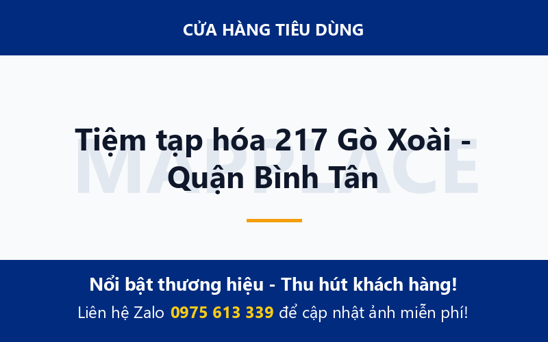 Tiệm tạp hóa 217 Gò Xoài - Quận Bình Tân