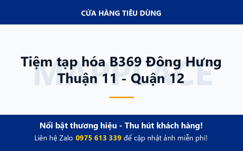 Tiệm tạp hóa B369 Đông Hưng Thuận 11 - Quận 12
