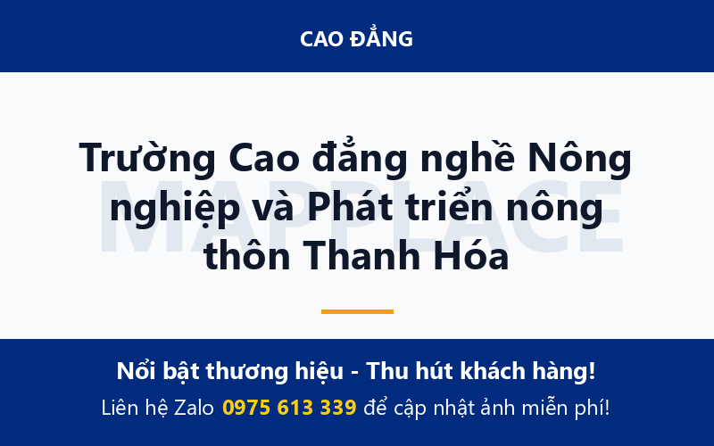 Trường Cao đẳng nghề Nông nghiệp và Phát triển nông thôn Thanh Hóa
