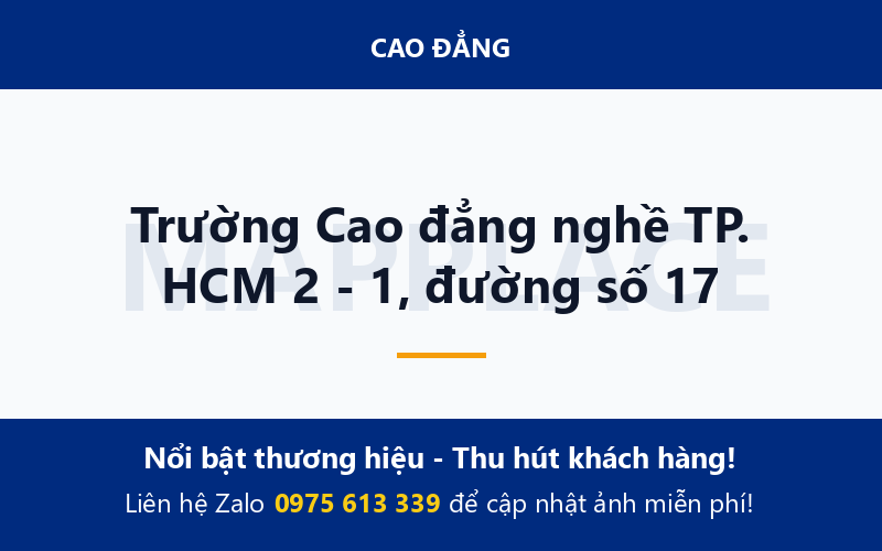 Trường Cao đẳng nghề TP. HCM 2 - 1, đường số 17
