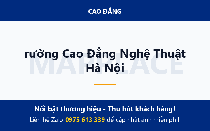 rường Cao Đẳng Nghệ Thuật Hà Nội