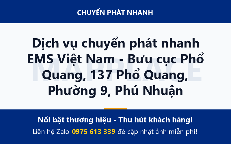 Dịch vụ chuyển phát nhanh EMS Việt Nam - Bưu cục Phổ Quang, 137 Phổ Quang, Phường 9, Phú Nhuận