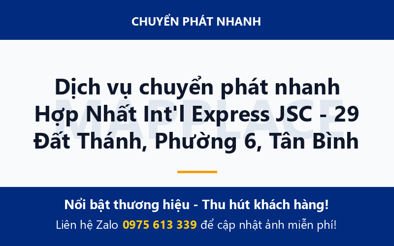 Dịch vụ chuyển phát nhanh Hợp Nhất Int'l Express JSC - 29 Đất Thánh, Phường 6, Tân Bình