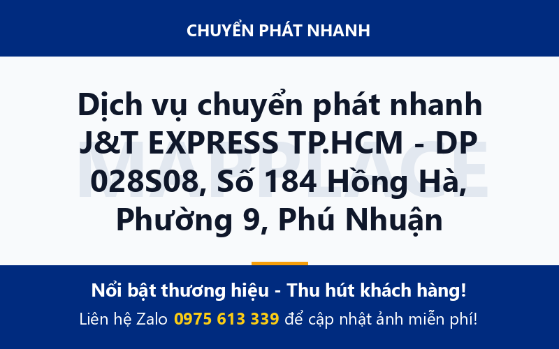 Dịch vụ chuyển phát nhanh J&T EXPRESS TP.HCM - DP 028S08, Số 184 Hồng Hà, Phường 9, Phú Nhuận