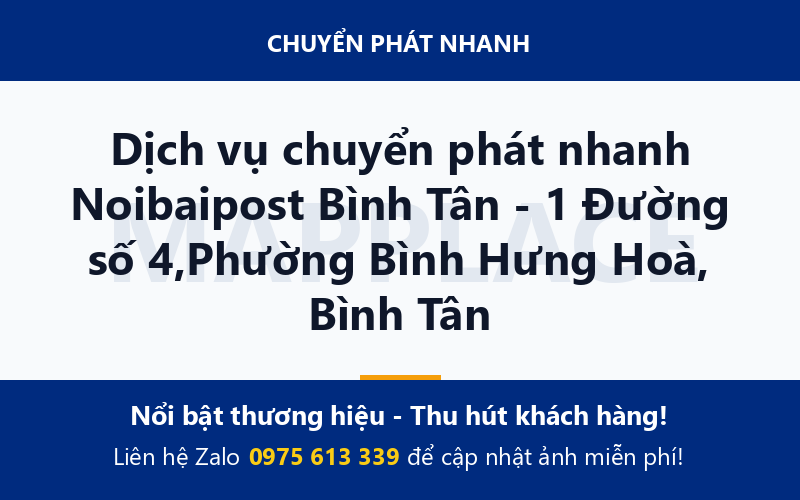 Dịch vụ chuyển phát nhanh Noibaipost Bình Tân - 1 Đường số 4,Phường Bình Hưng Hoà, Bình Tân