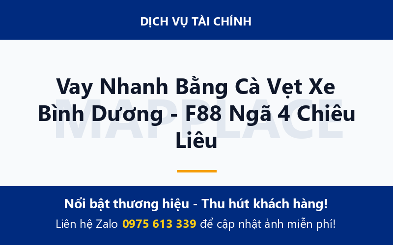 Vay Nhanh Bằng Cà Vẹt Xe Bình Dương - F88 Ngã 4 Chiêu Liêu