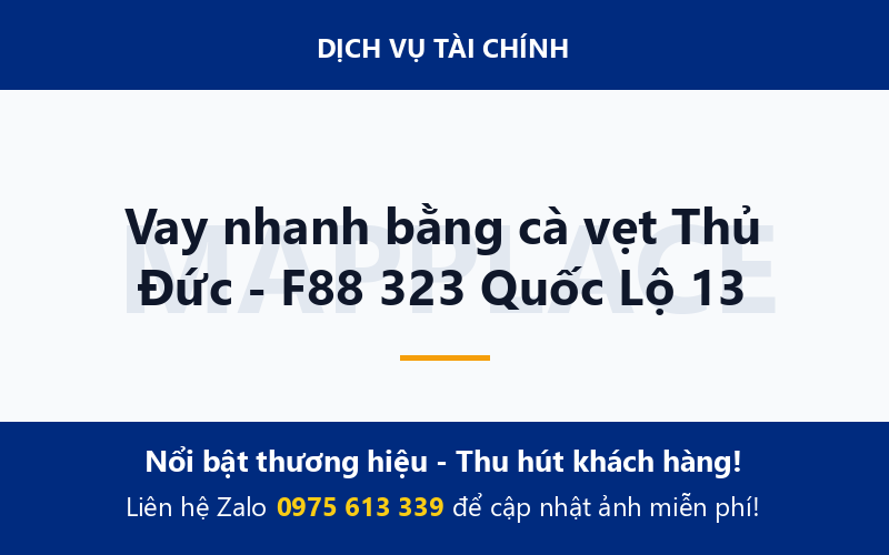 Vay nhanh bằng cà vẹt Thủ Đức - F88 323 Quốc Lộ 13