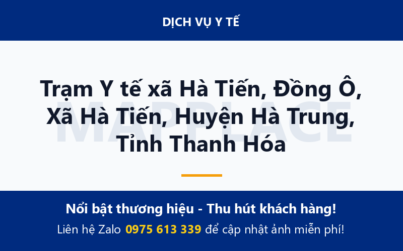 Trạm Y tế xã Hà Tiến, Đồng Ô, Xã Hà Tiến, Huyện Hà Trung, Tỉnh Thanh Hóa
