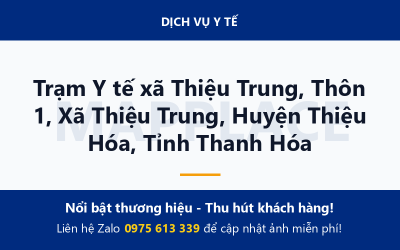 Trạm Y tế xã Thiệu Trung, Thôn 1, Xã Thiệu Trung, Huyện Thiệu Hóa, Tỉnh Thanh Hóa