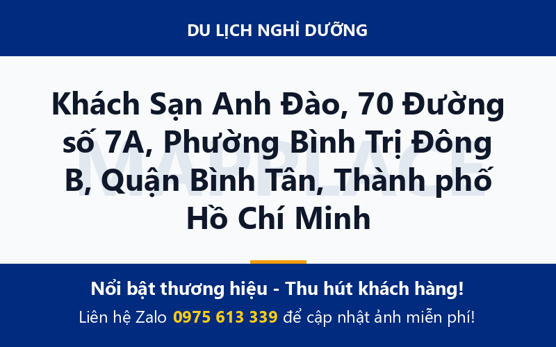 Khách Sạn Anh Đào, 70 Đường số 7A, Phường Bình Trị Đông B, Quận Bình Tân, Thành phố Hồ Chí Minh