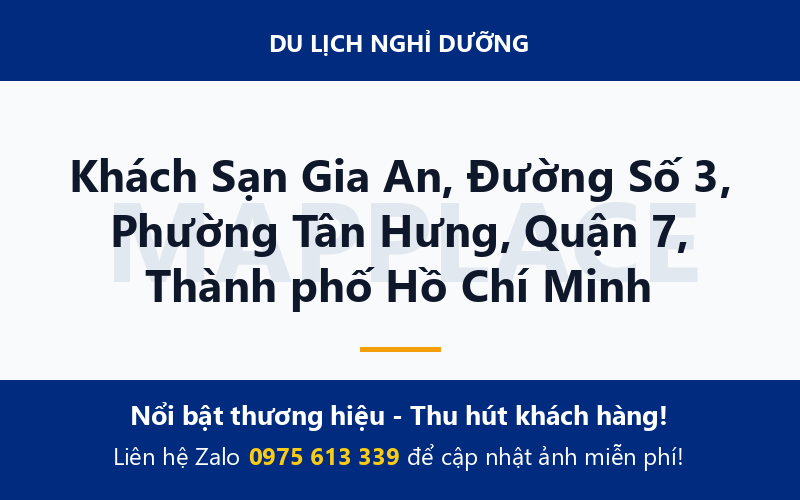 Khách Sạn Gia An, Đường Số 3, Phường Tân Hưng, Quận 7, Thành phố Hồ Chí Minh