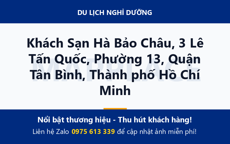 Khách Sạn Hà Bảo Châu, 3 Lê Tấn Quốc, Phường 13, Quận Tân Bình, Thành phố Hồ Chí Minh