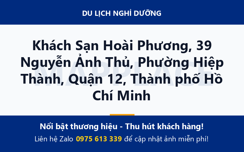 Khách Sạn Hoài Phương, 39 Nguyễn Ảnh Thủ, Phường Hiệp Thành, Quận 12, Thành phố Hồ Chí Minh