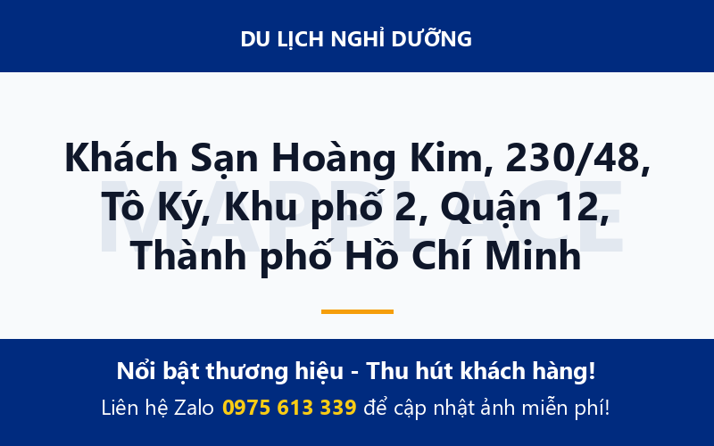 Khách Sạn Hoàng Kim, 230/48, Tô Ký, Khu phố 2, Quận 12, Thành phố Hồ Chí Minh