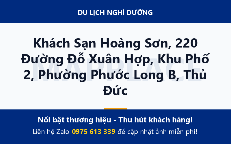 Khách Sạn Hoàng Sơn, 220 Đường Đỗ Xuân Hợp, Khu Phố 2, Phường Phước Long B, Thủ Đức
