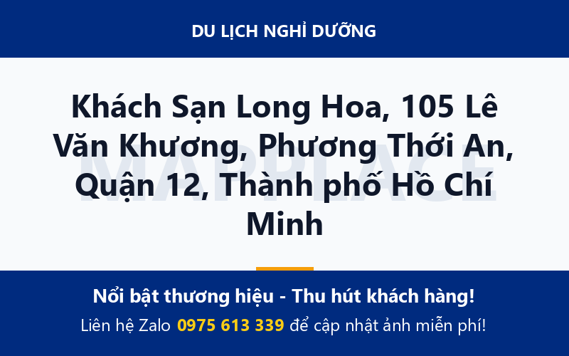 Khách Sạn Long Hoa, 105 Lê Văn Khương, Phương Thới An, Quận 12, Thành phố Hồ Chí Minh