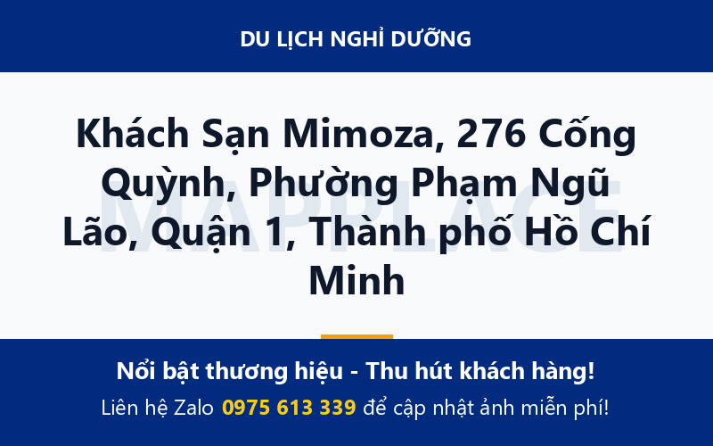 Khách Sạn Mimoza, 276 Cống Quỳnh, Phường Phạm Ngũ Lão, Quận 1, Thành phố Hồ Chí Minh