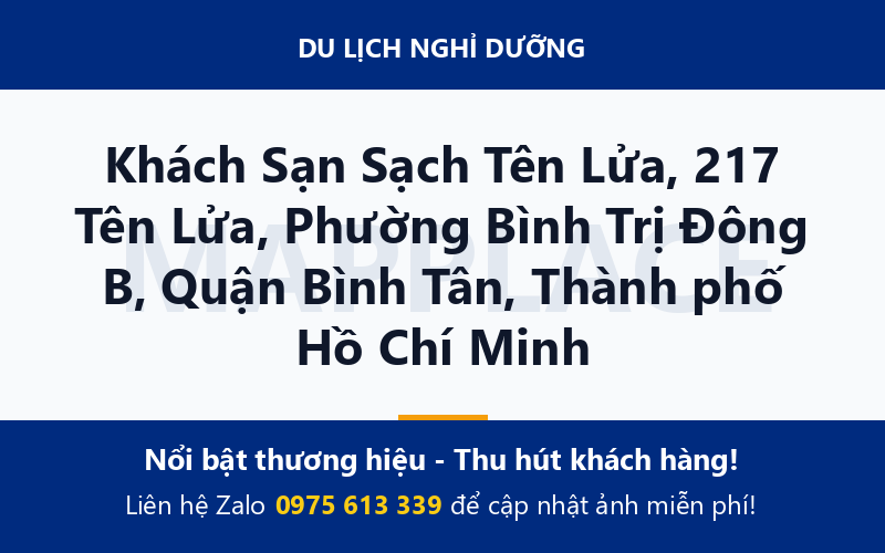 Khách Sạn Sạch Tên Lửa, 217 Tên Lửa, Phường Bình Trị Đông B, Quận Bình Tân, Thành phố Hồ Chí Minh