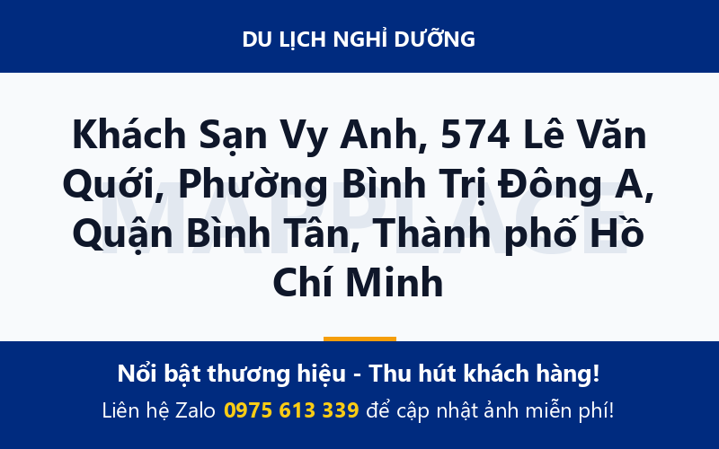 Khách Sạn Vy Anh, 574 Lê Văn Quới, Phường Bình Trị Đông A, Quận Bình Tân, Thành phố Hồ Chí Minh