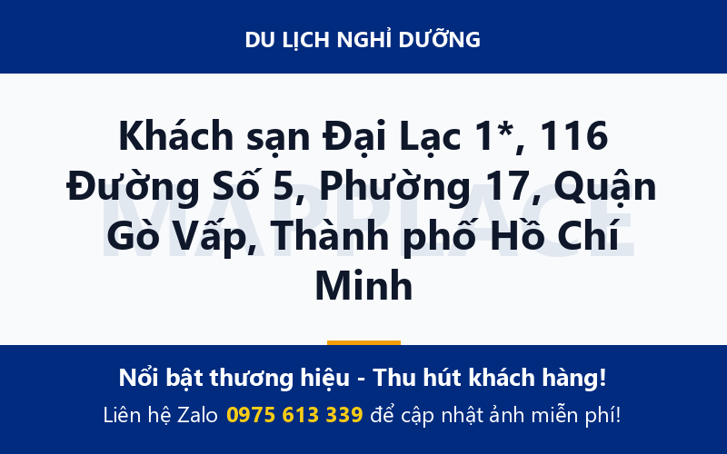 Khách sạn Đại Lạc 1*, 116 Đường Số 5, Phường 17, Quận Gò Vấp, Thành phố Hồ Chí Minh