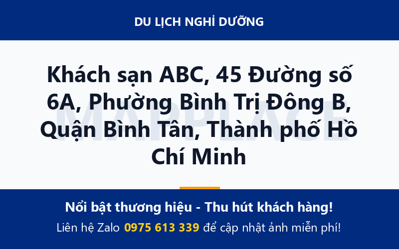 Khách sạn ABC, 45 Đường số 6A, Phường Bình Trị Đông B, Quận Bình Tân, Thành phố Hồ Chí Minh