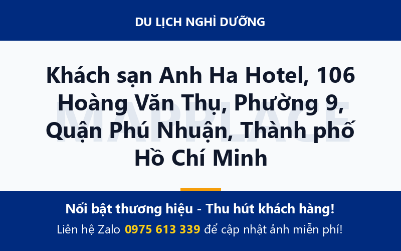 Khách sạn Anh Ha Hotel, 106 Hoàng Văn Thụ, Phường 9, Quận Phú Nhuận, Thành phố Hồ Chí Minh