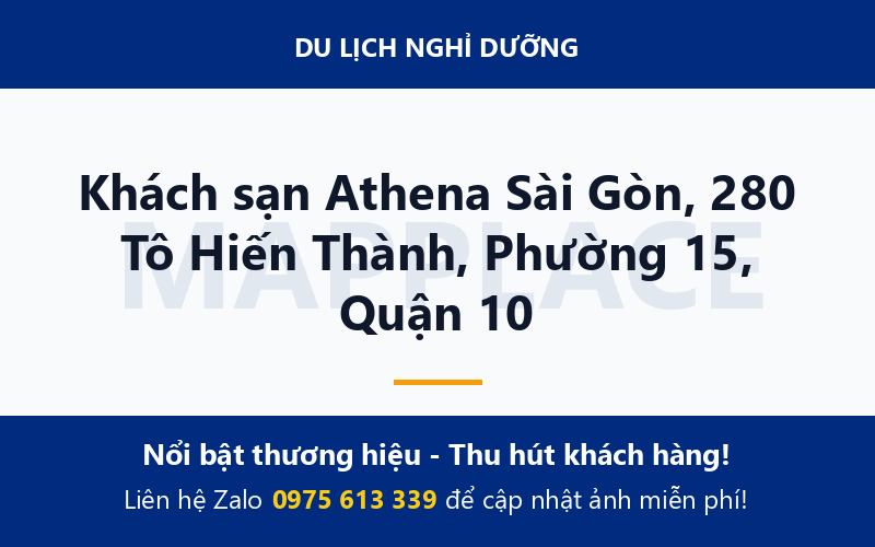 Khách sạn Athena Sài Gòn, 280 Tô Hiến Thành, Phường 15, Quận 10