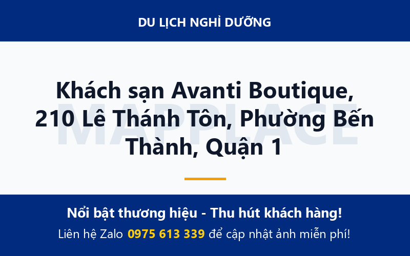 Khách sạn Avanti Boutique, 210 Lê Thánh Tôn, Phường Bến Thành, Quận 1