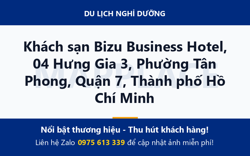 Khách sạn Bizu Business Hotel, 04 Hưng Gia 3, Phường Tân Phong, Quận 7, Thành phố Hồ Chí Minh