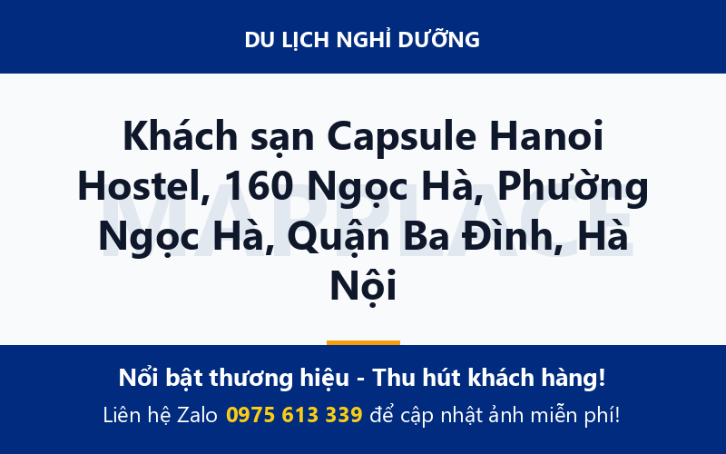 Khách sạn Capsule Hanoi Hostel, 160 Ngọc Hà, Phường Ngọc Hà, Quận Ba Đình, Hà Nội