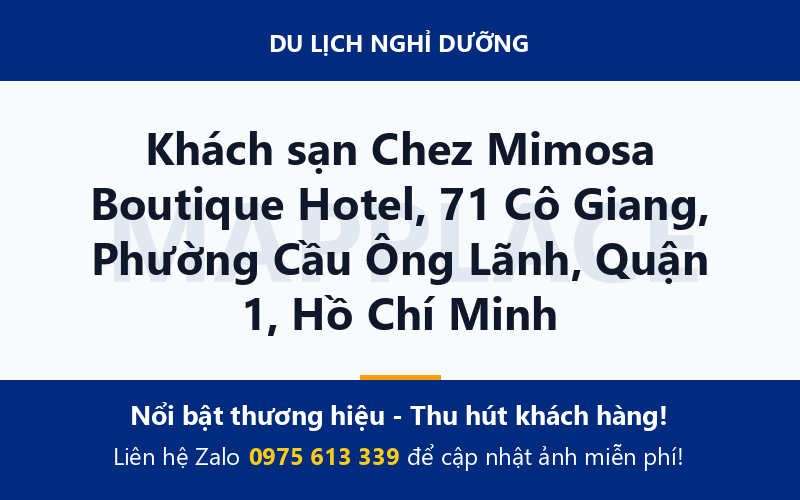 Khách sạn Chez Mimosa Boutique Hotel, 71 Cô Giang, Phường Cầu Ông Lãnh, Quận 1, Hồ Chí Minh