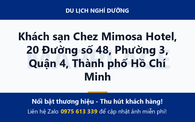 Khách sạn Chez Mimosa Hotel, 20 Đường số 48, Phường 3, Quận 4, Thành phố Hồ Chí Minh