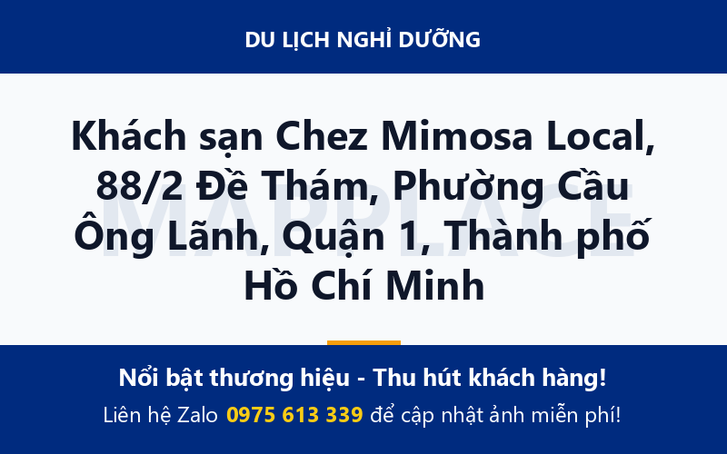 Khách sạn Chez Mimosa Local, 88/2 Đề Thám, Phường Cầu Ông Lãnh, Quận 1, Thành phố Hồ Chí Minh