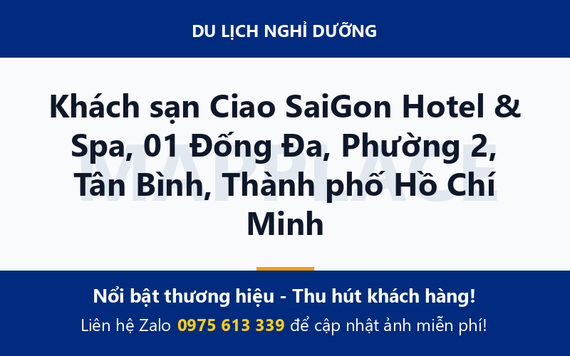 Khách sạn Ciao SaiGon Hotel & Spa, 01 Đống Đa, Phường 2, Tân Bình, Thành phố Hồ Chí Minh