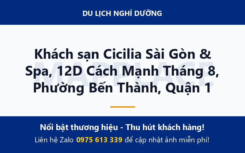 Khách sạn Cicilia Sài Gòn & Spa, 12D Cách Mạnh Tháng 8, Phường Bến Thành, Quận 1