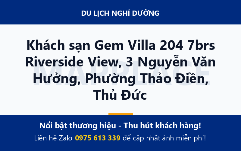 Khách sạn Gem Villa 204 7brs Riverside View, 3 Nguyễn Văn Hưởng, Phường Thảo Điền, Thủ Đức