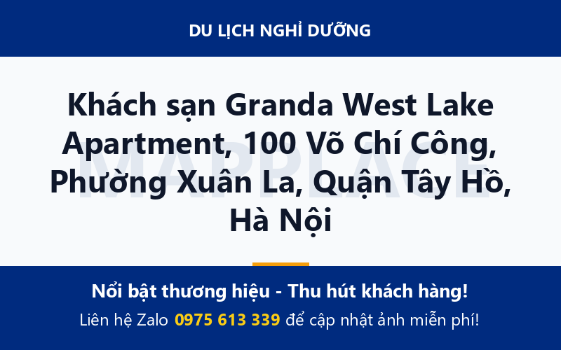 Khách sạn Granda West Lake Apartment, 100 Võ Chí Công, Phường Xuân La, Quận Tây Hồ, Hà Nội