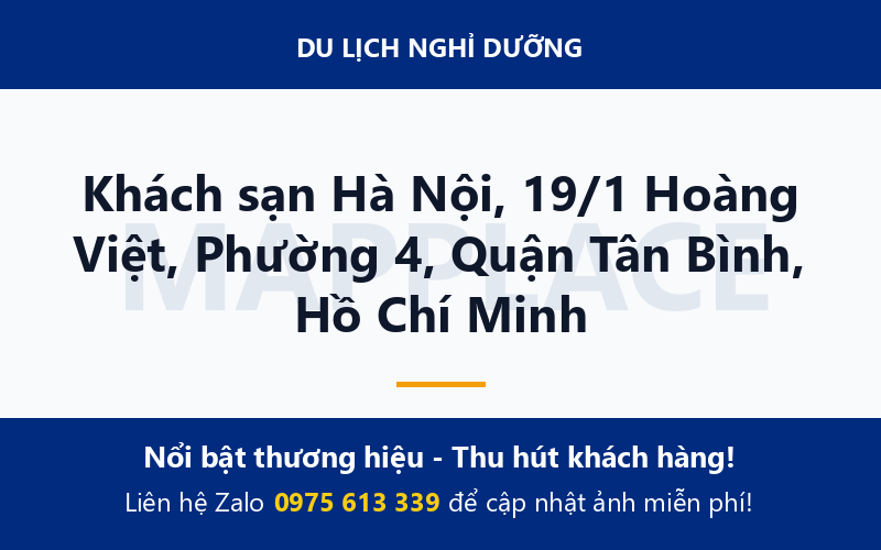 Khách sạn Hà Nội, 19/1 Hoàng Việt, Phường 4, Quận Tân Bình, Hồ Chí Minh
