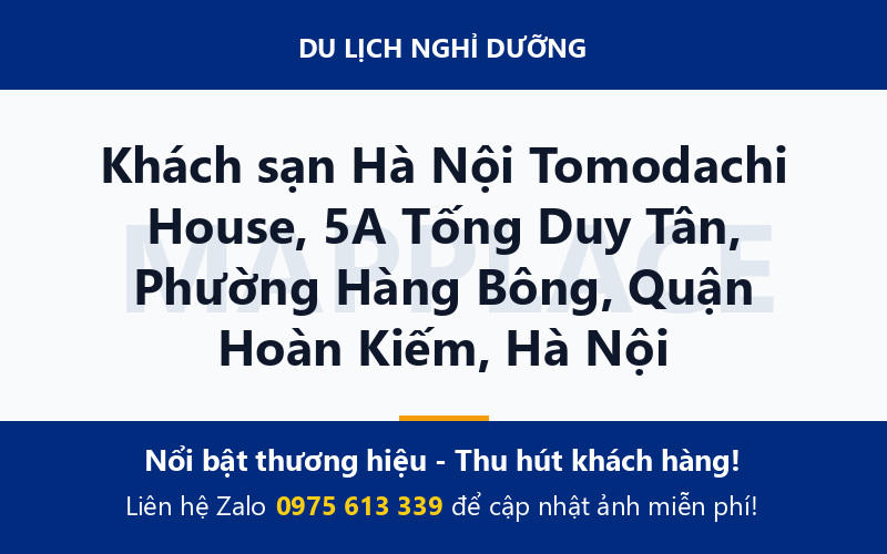 Khách sạn Hà Nội Tomodachi House, 5A Tống Duy Tân, Phường Hàng Bông, Quận Hoàn Kiếm, Hà Nội