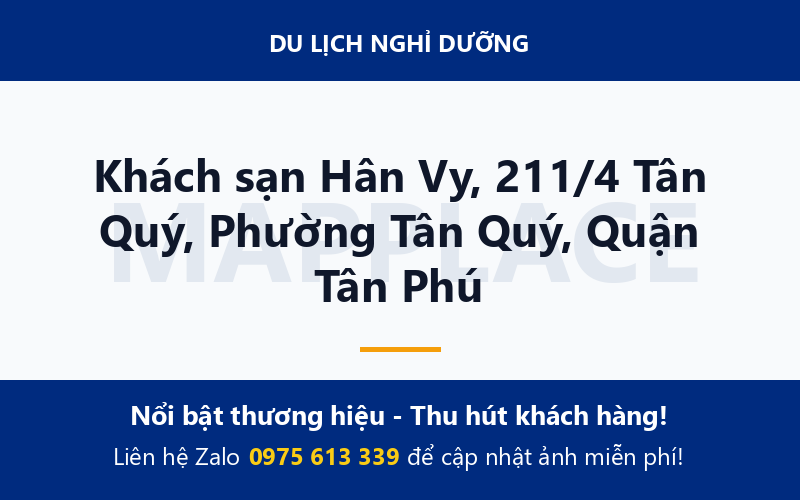 Khách sạn Hân Vy, 211/4 Tân Quý, Phường Tân Quý, Quận Tân Phú
