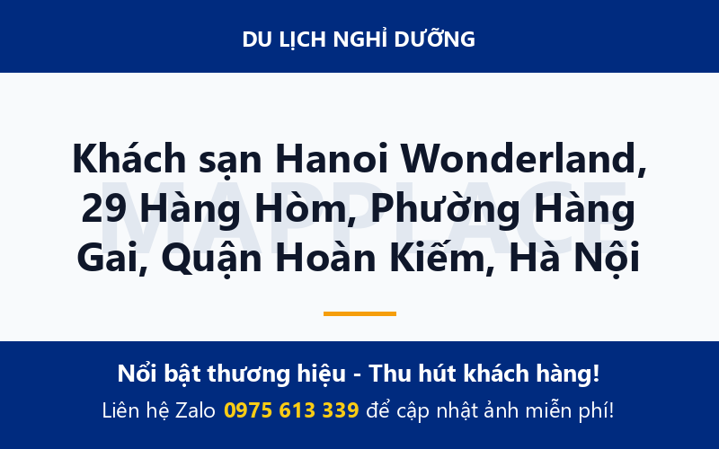 Khách sạn Hanoi Wonderland, 29 Hàng Hòm, Phường Hàng Gai, Quận Hoàn Kiếm, Hà Nội