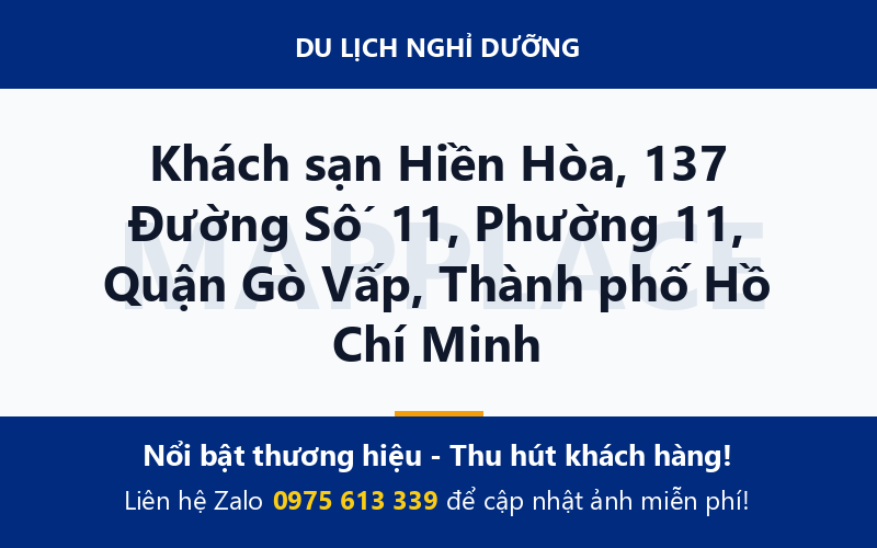 Khách sạn Hiền Hòa, 137 Đường Số 11, Phường 11, Quận Gò Vấp, Thành phố Hồ Chí Minh